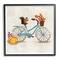 Stupell Industries Squirrel on Blue Bicycle Autumn Foliage Basket in Black Frame Wall Art